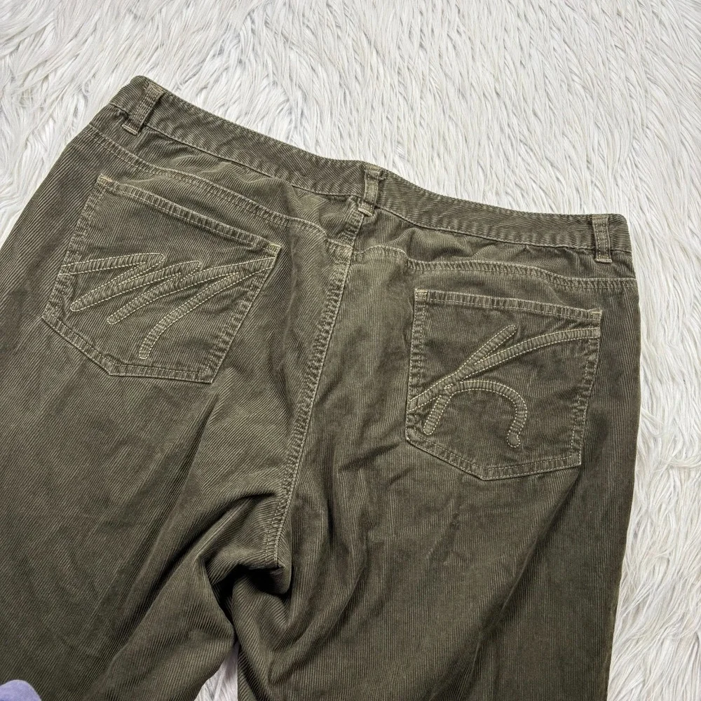 Michael Kors Women's 14P Olive Green Straight‎ Leg Corduroy Pants